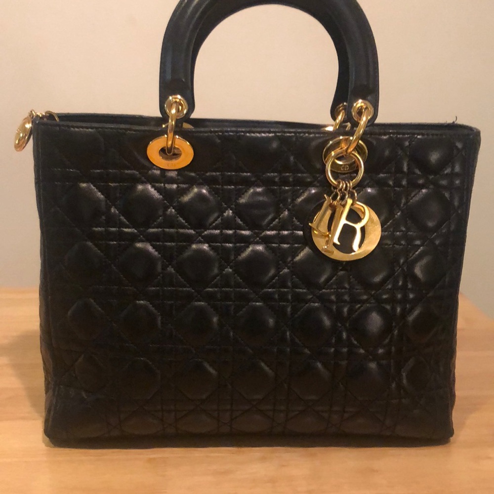 Dior lady Bag Cannage Quilt Lambskin Large Tote